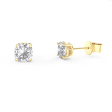 4MM ROUND CUT STUD EARRINGS (GOLD)