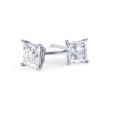 4MM SQUARE CUT STUD EARRINGS (SILVER)