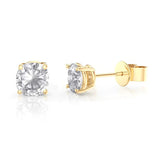 6MM ROUND CUT STUD EARRINGS (GOLD)
