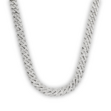 Iced Prong Chain (Silver) 14mm