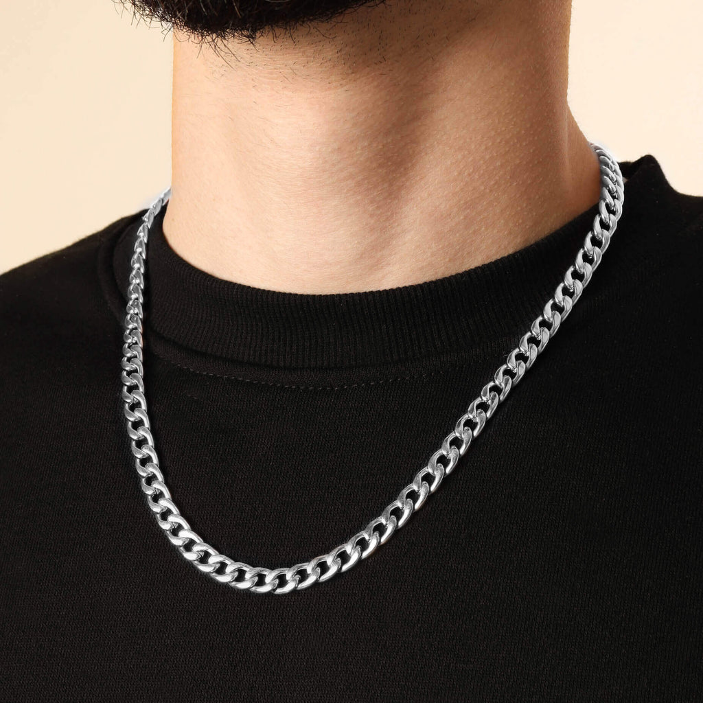 Currell Silver Curb (Silver) 8MM – Undeniable London