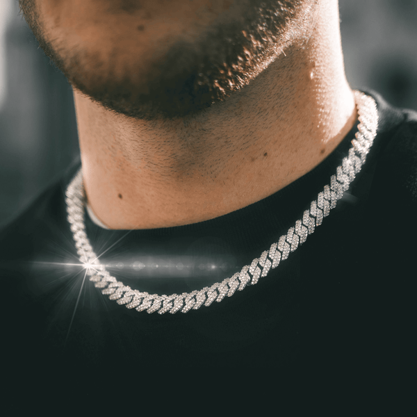 Iced Prong Chain (Silver) 10mm