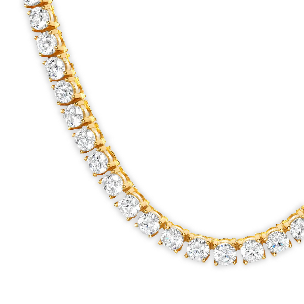 24k online Gold Plated 5mm Tennis Chain Necklace